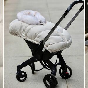 Luxurious Cream Stroller Cover